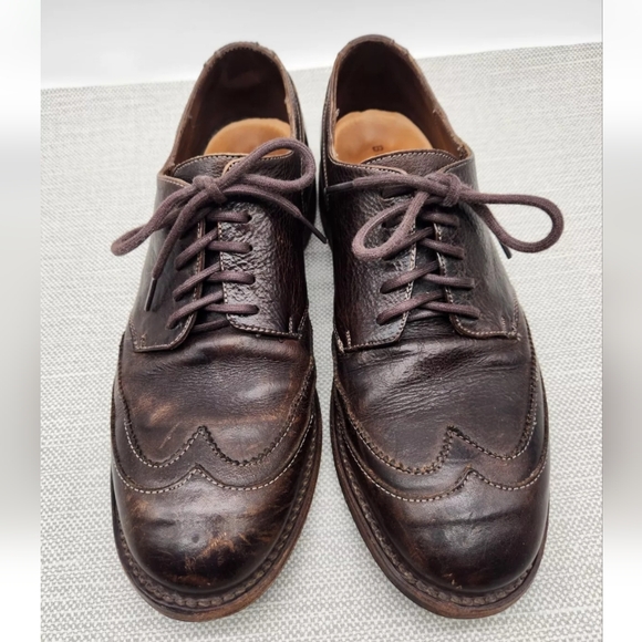 Bed Stu Cobbler Series Men Sz 8 Oxford Wingtip Brown Leather Vegetable Tanned - Picture 3 of 14